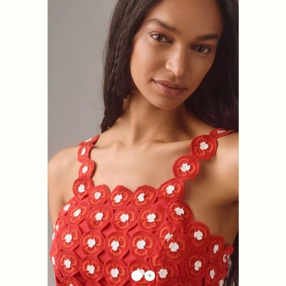 Anthropologie Maeve Crochet Halter Poplin Midi Dress - Picture 4 of 4